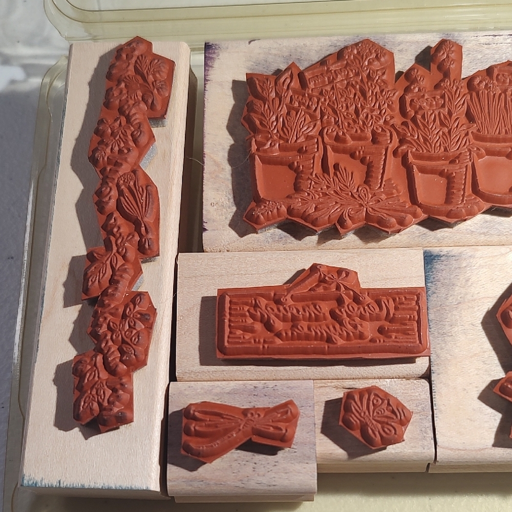 Stampin' Up! Sweet Herbs Stamp Set Of 6 Wood Mounted Thyme Chives Dill Bay - Picture 11 of 11